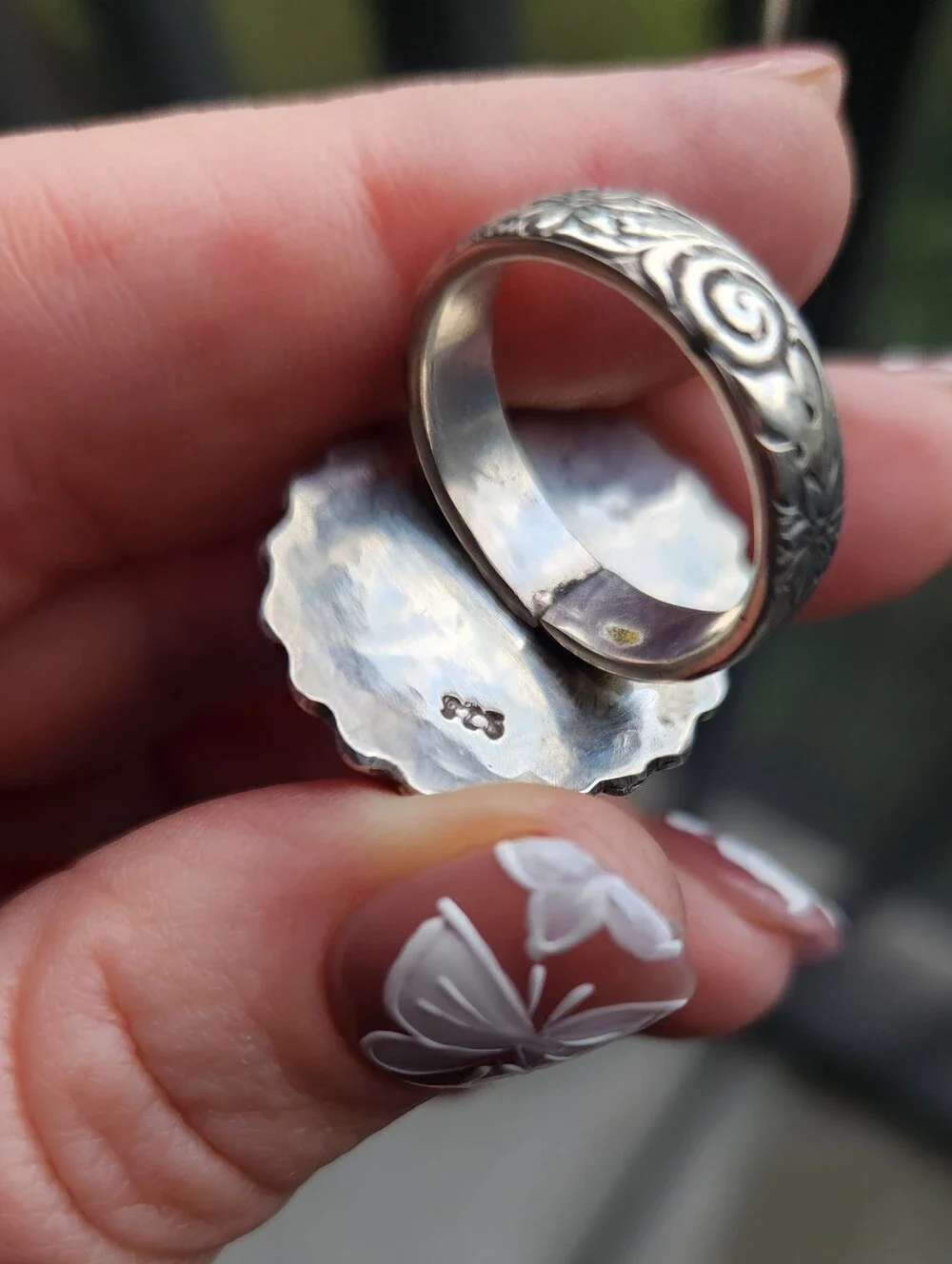 Handmade Sterling Silver 925 Cantera Opal Mexican Fire Opal Ring Size 7